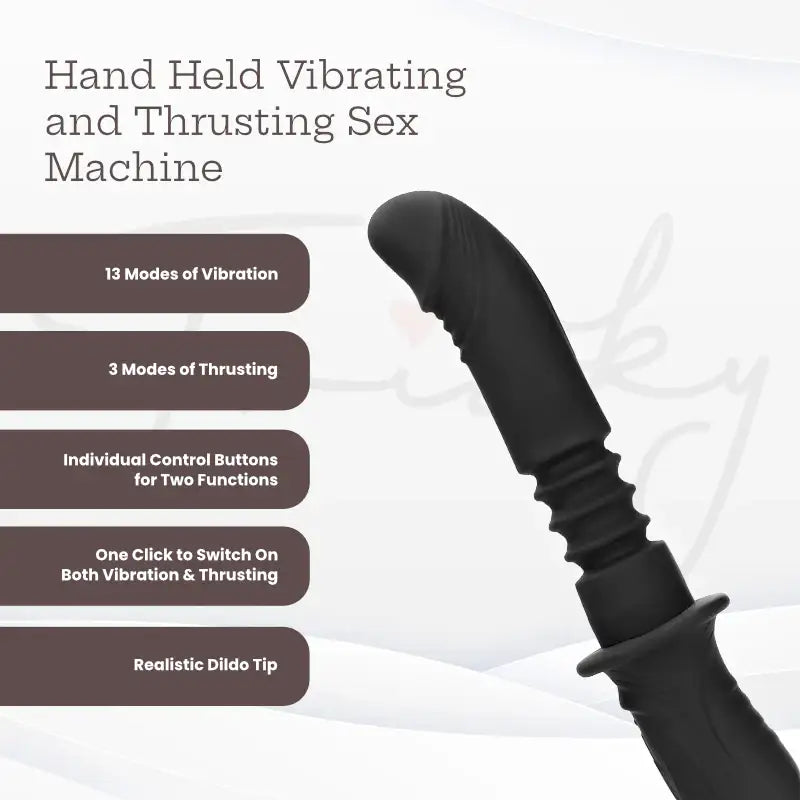 SHOTS Ouch! Hand Held Vibrating and Thrusting Sex Machine Black ergonomic device with powerful motor for immersive and interactive solo or partnered sessions Singapore