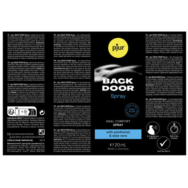 Pjur - Back Door Anal Comfort Strong Formula Spray 20ml