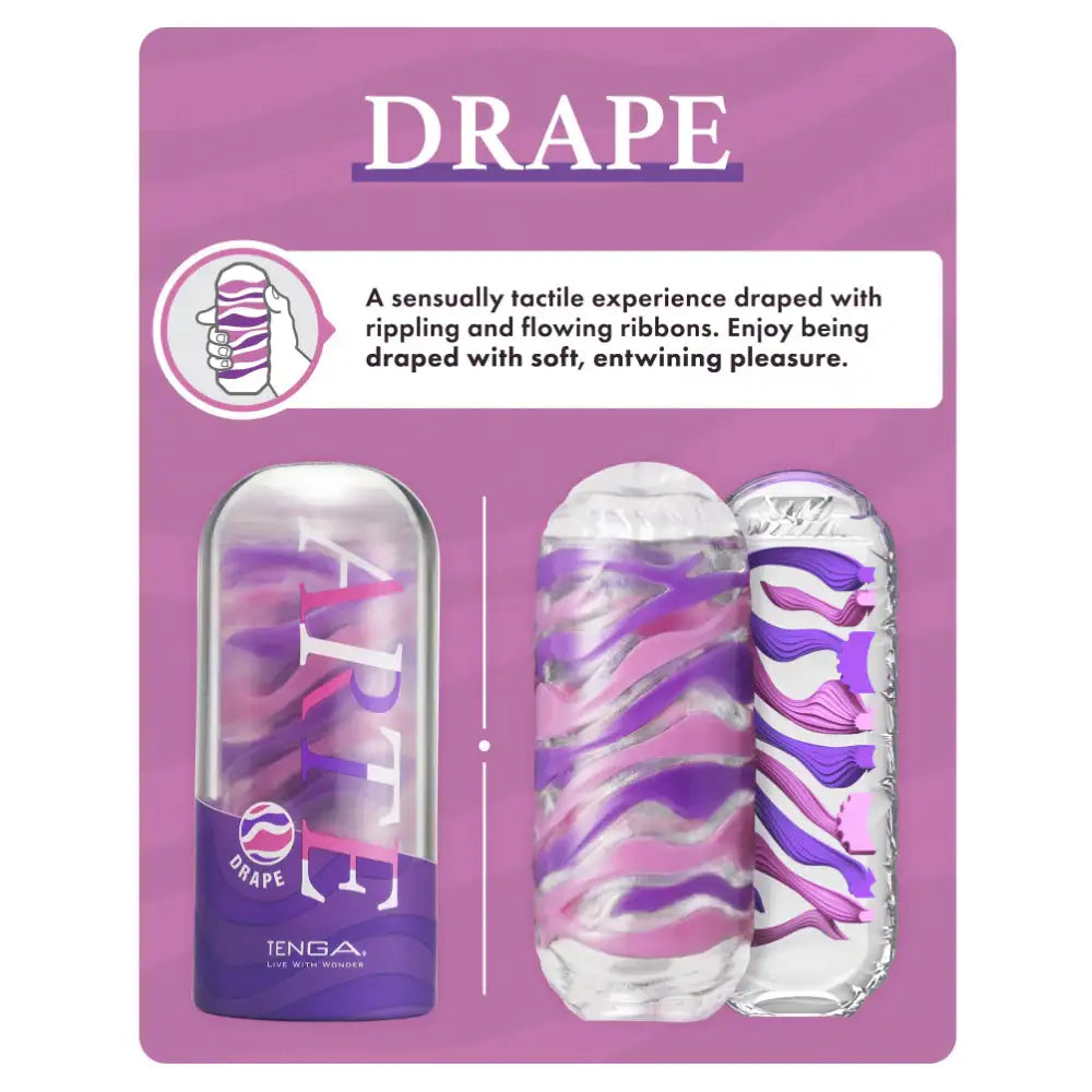 Tenga Arte Reusable Male Masturbator Drape Ergonomic Shape Lightweight Reusable Personal Pleasure Device Singapore