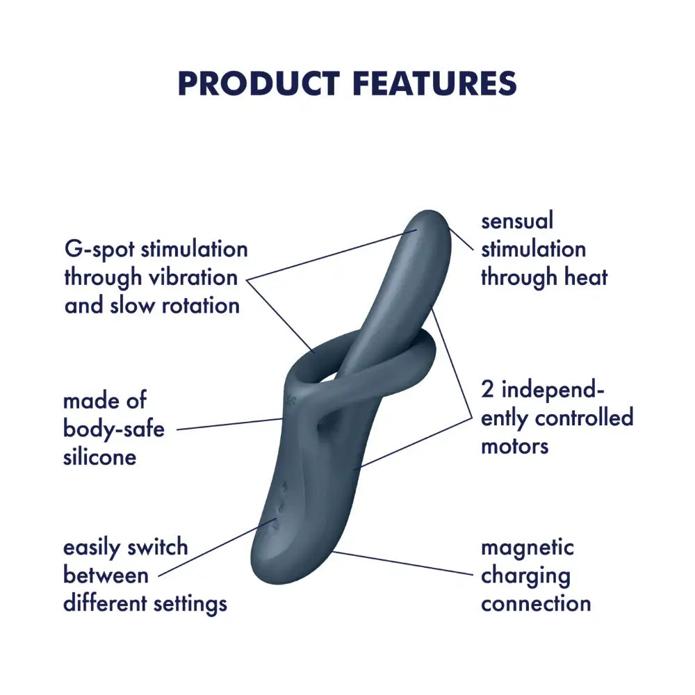 Satisfyer Heat Flex 4 Gray Compact Travel-Friendly Design Soft Silicone Material Singapore