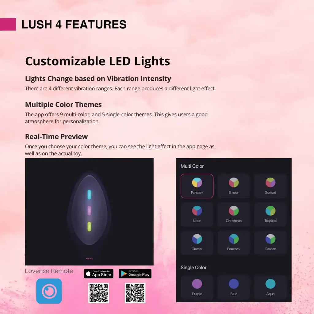 Lovense Lush 4 adjustable vibration modes customizable intensity wearable stimulation device Singapore
