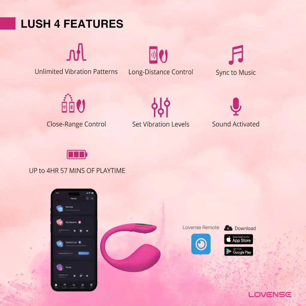 Lovense Lush 4 Bluetooth connection stable app controlled wearable egg vibrator Singapore