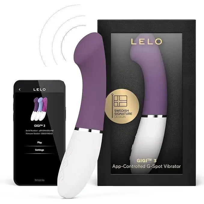 LELO Gigi 3 App-Controlled G-Spot Vibrator Plum Bluetooth-enabled app control for customizable vibration patterns and interactive remote use Singapore