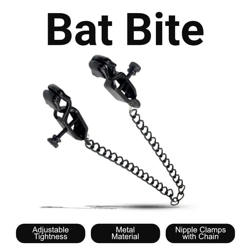 Bat’Bite - Nipple Clamps with Chain - Frisky Business Adult Sex Toys Shop