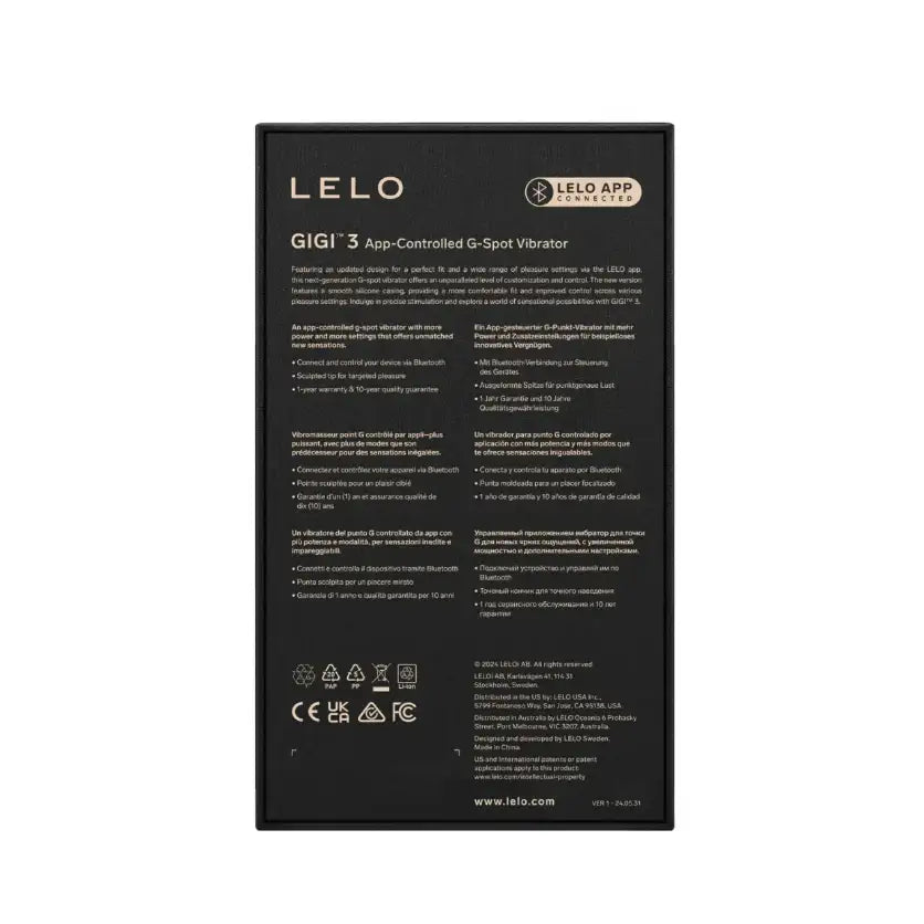 LELO Gigi 3 App-Controlled G-Spot Vibrator Plum ergonomic design suitable for discreet travel and easy handling during intimate moments Singapore
