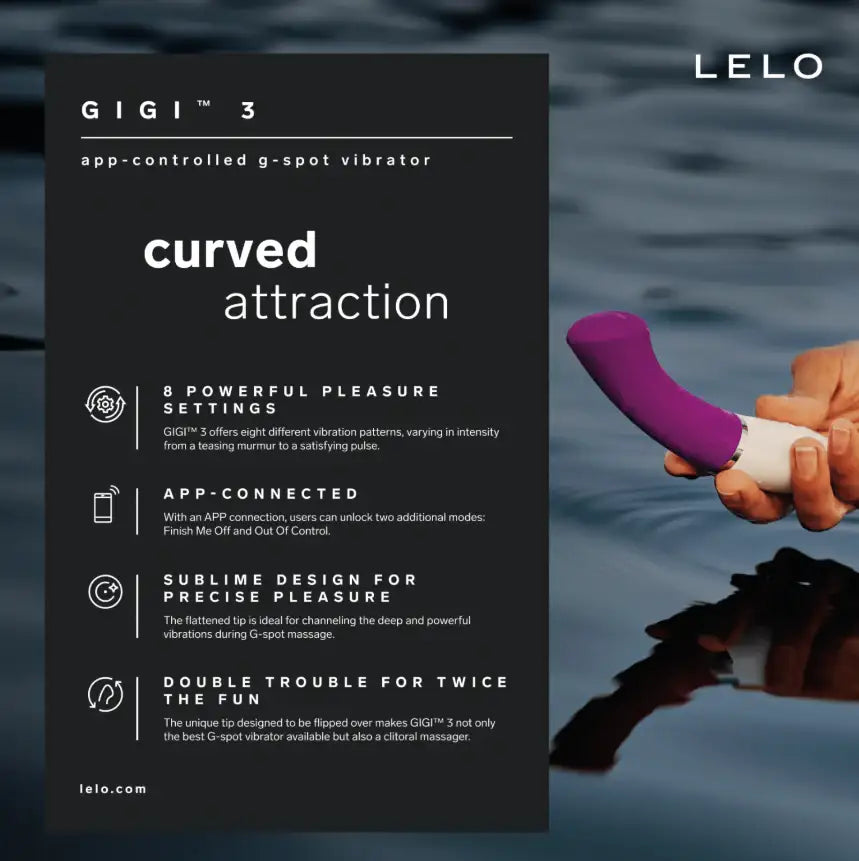 LELO Gigi 3 App-Controlled G-Spot Vibrator Deep Rose ergonomic design suitable for discreet travel and easy handling during intimate moments Singapore