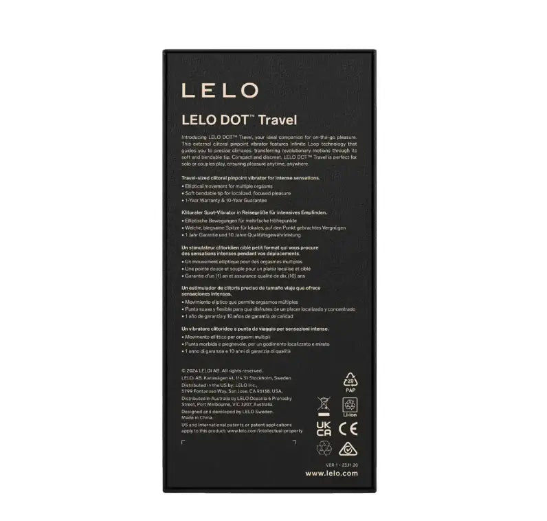LELO Dot Travel Rechargeable Clitoral Pinpoint Vibrator Pink elegant pink finish with sleek ergonomic curves suitable for solo or partnered sessions Singapore