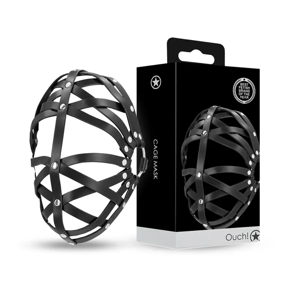 SHOTS Ouch! Cage Mask Black durable design for secure fit and immersive adult play Singapore