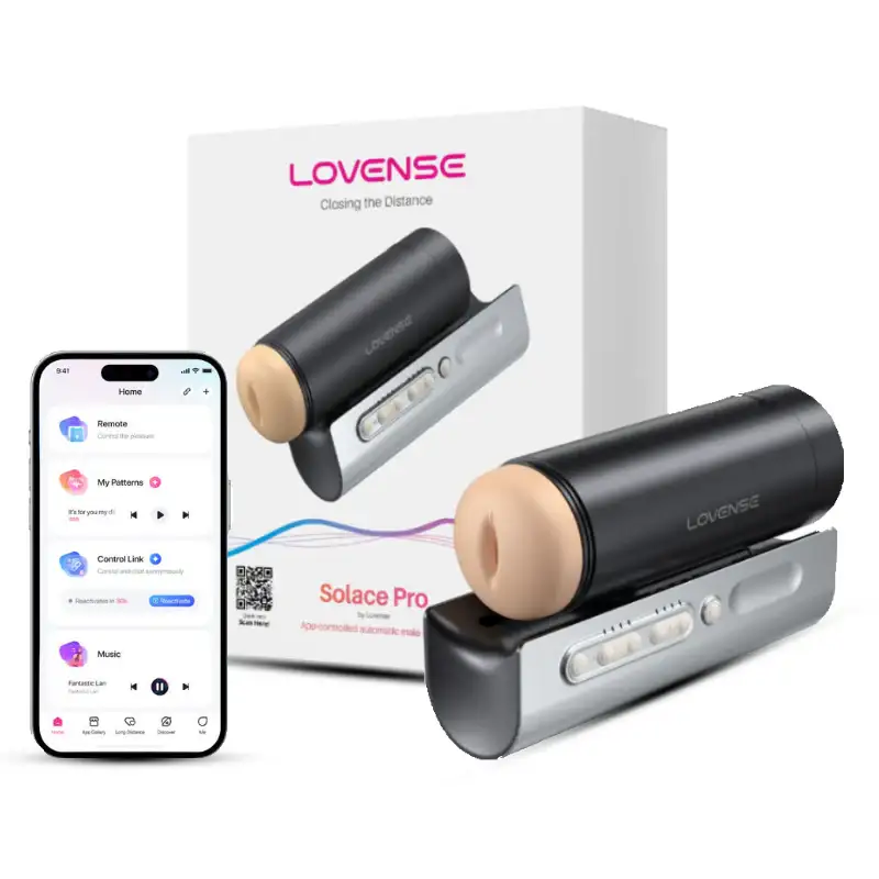 Lovense - Solace Pro AI-Powered App-Controlled Thrusting Male Masturbator - Frisky Business Adult Sex Toys Shop
