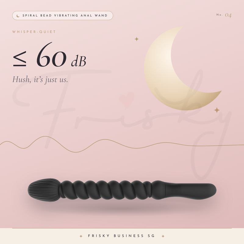 Noise level graphic with the beaded wand, a crescent moon and a 60 dB label