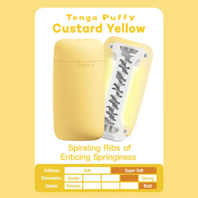Tenga Puffy Custard Yellow Ergonomic Shape Lightweight Reusable Personal Pleasure Device Singapore