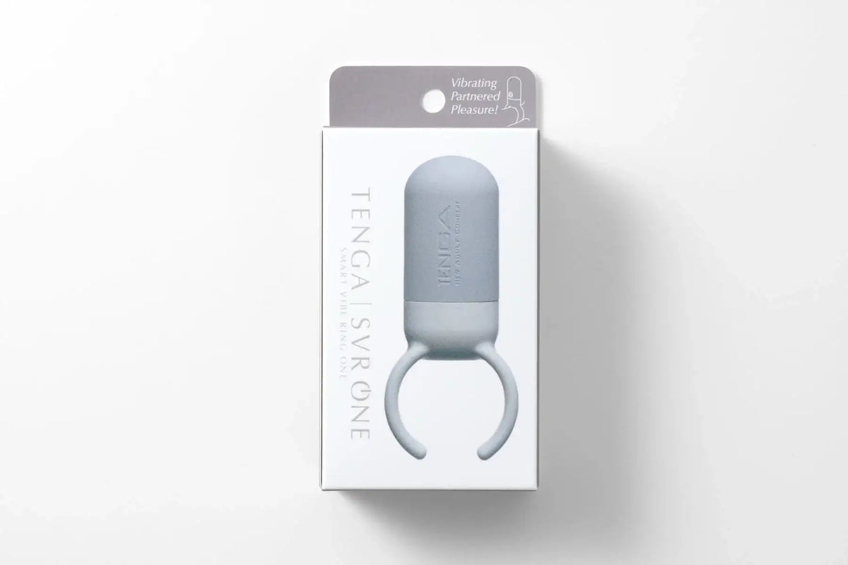 Tenga SVR One Vibrating Cock Ring Grey Soft Flexible Silicone Comfortable Fit For Couples Interactive Singapore