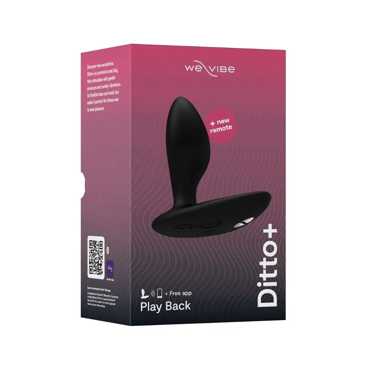 We-Vibe Ditto+ Satin Black elegant black design with smooth texture for refined comfort Singapore