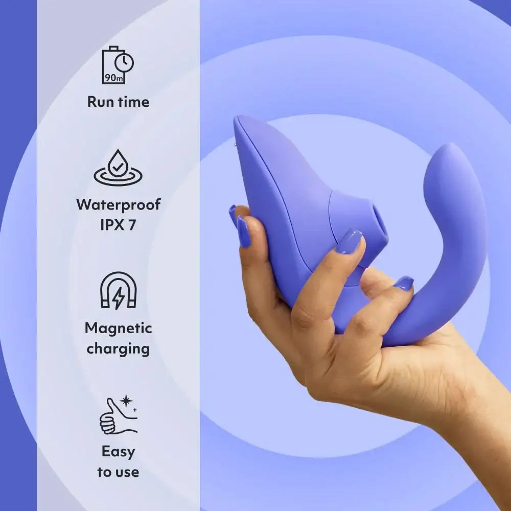 Womanizer Blend Vibrant Blue quiet motor adjustable suction and vibration settings compact personal massager Singapore