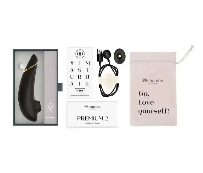 Womanizer Premium 2 Black Modern Design Lightweight Travel-Friendly Discreet Personal Massager Singapore