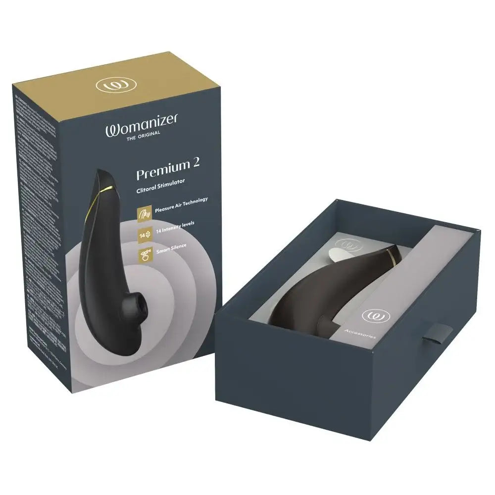 Womanizer Premium 2 Black USB Rechargeable App Controlled Personal Massager Elegant Design Singapore