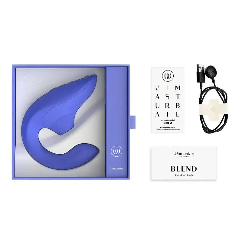 Womanizer Blend Vibrant Blue waterproof construction suitable for bath or shower easy cleaning compact design Singapore