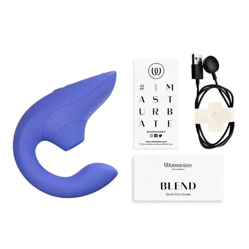 Womanizer Blend Vibrant Blue sleek ergonomic design travel friendly lightweight rechargeable personal massager Singapore