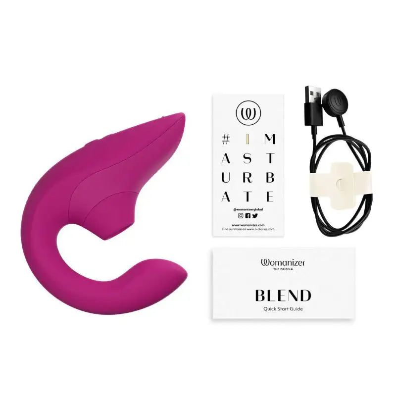 Womanizer Blend Vibrant Pink dual stimulation technology combined vibration and air pulse for effective compact wellness device Singapore