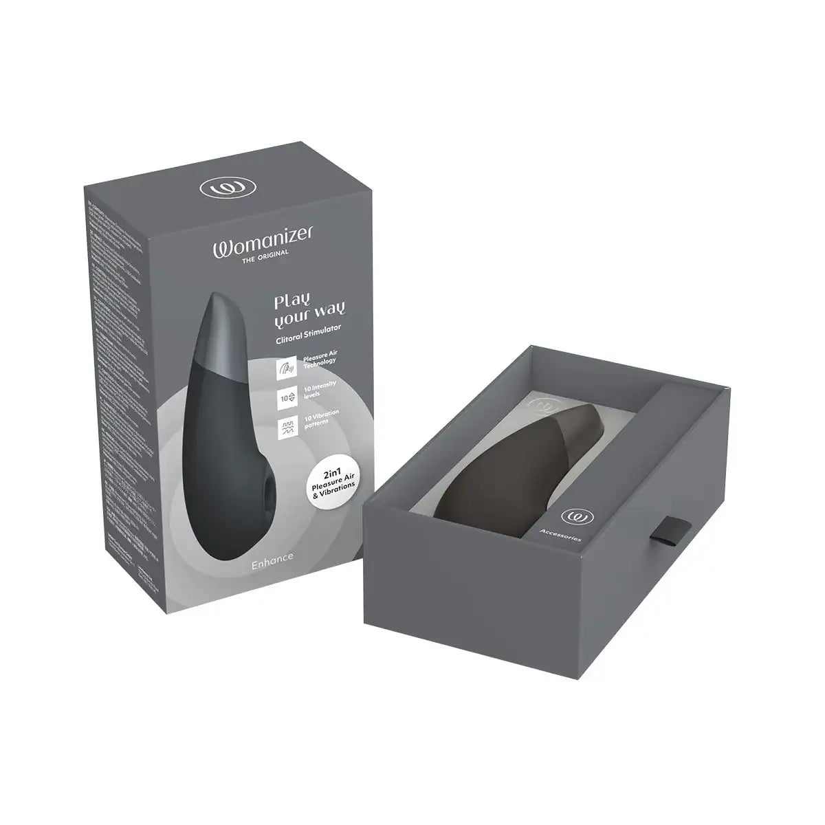 Womanizer Enhance 2-in-1 Clitoral Stimulator Black Quiet Powerful Silicone Compact Personal Massager Singapore