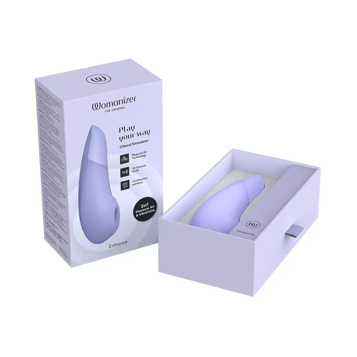 Womanizer Enhance 2-in-1 Clitoral Stimulator Lilac Quiet Powerful Silicone Compact Personal Massager Singapore