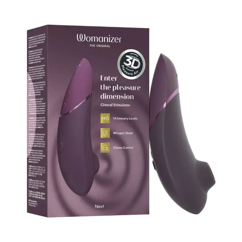 Womanizer Next Dark Purple smooth silicone finish body safe materials soft touch ergonomic handheld design Singapore