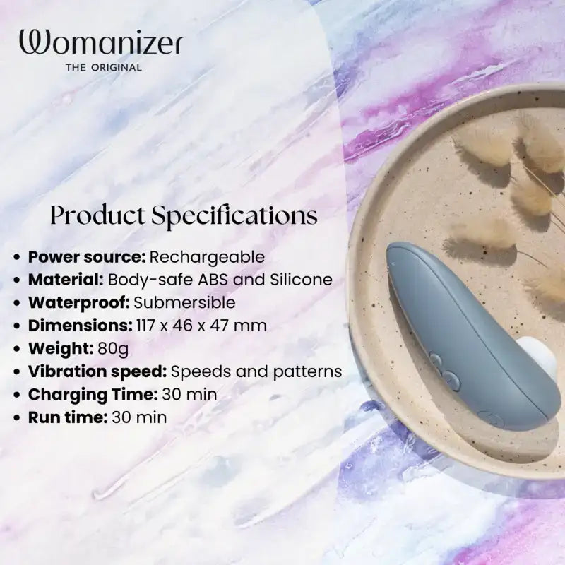 Womanizer Starlet 3 Grey minimalist design lightweight portable wellness device for home or travel Singapore