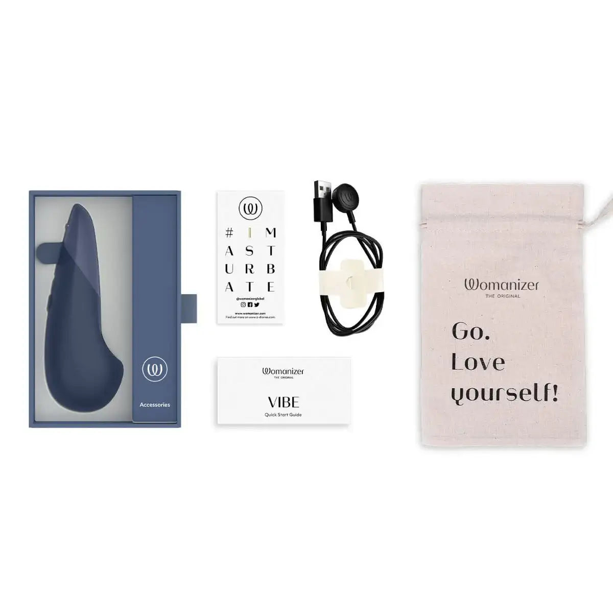 Womanizer Vibe Dark Blue lightweight travel friendly ergonomic personal massager easy storage discreet design Singapore