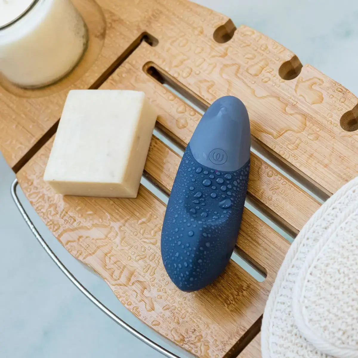 Womanizer Vibe Dark Blue ergonomic curved design lightweight portable personal wellness massager for home or travel Singapore