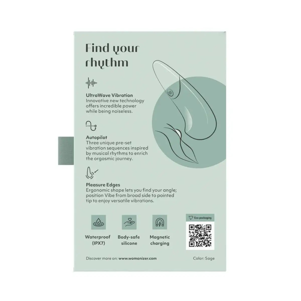 Womanizer Vibe Sage lightweight travel friendly ergonomic personal massager easy storage discreet design Singapore