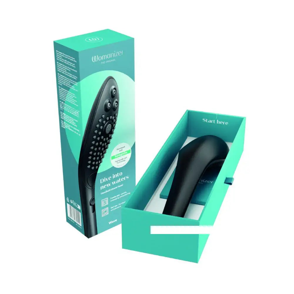 Womanizer Wave Black durable body safe silicone soft touch handheld personal wellness device ergonomic design Singapore