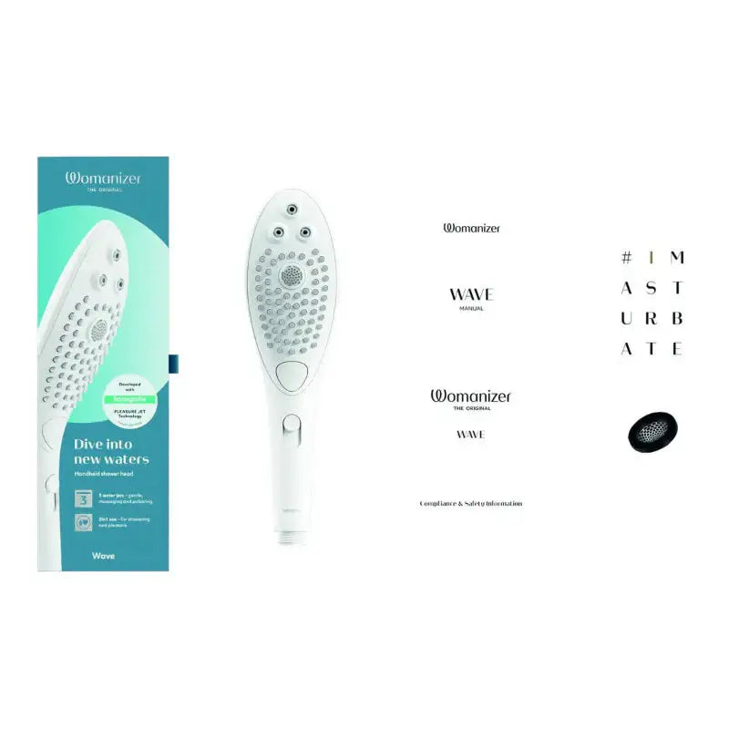 Womanizer Wave White Smooth Silicone Surface Elegant Design Rechargeable Hands-Free Device Singapore