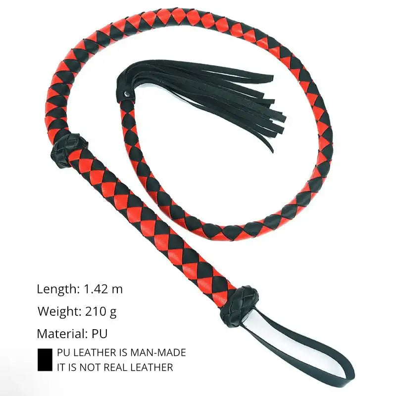 BDSM - 1.4 m Long Novelty PU Leather Whip - Frisky Business Adult Sex Toys Shop
