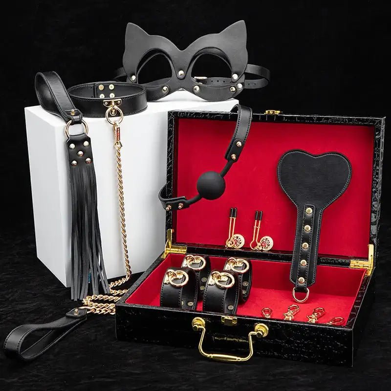 BDSM - 8 Piece Leather BDSM Set - Frisky Business Adult Sex Toys Shop