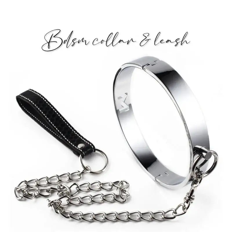 BDSM - Alloy Collar & Leash - Frisky Business Adult Sex Toys Shop