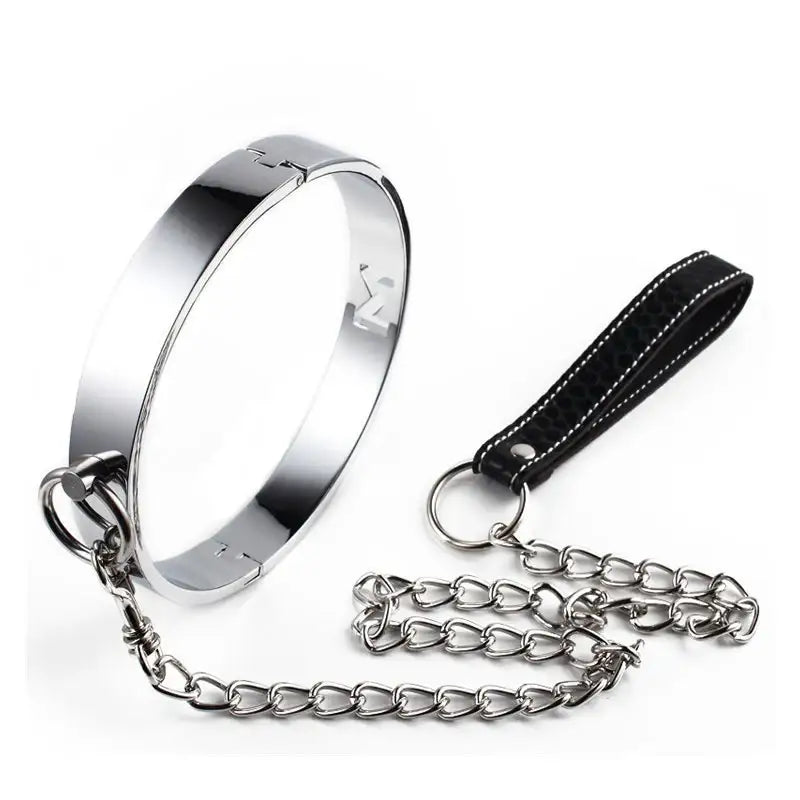 BDSM - Alloy Collar & Leash - Frisky Business Adult Sex Toys Shop