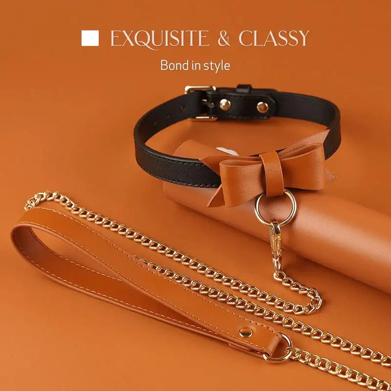 BDSM - Bow Tie & Leash - Frisky Business Adult Sex Toys Shop