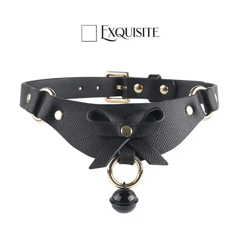 BDSM - Leather Cat Bell Collar - Frisky Business Adult Sex Toys Shop