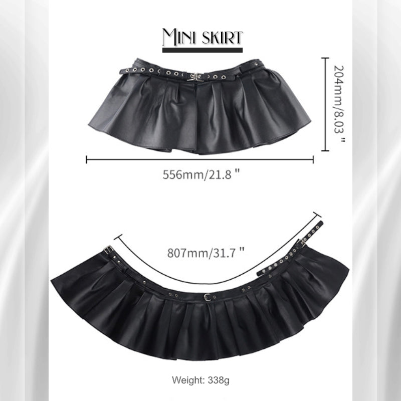 BDSM - Sensual Mini Skirt / Garter Set with Whip - FRISKY BUSINESS SG