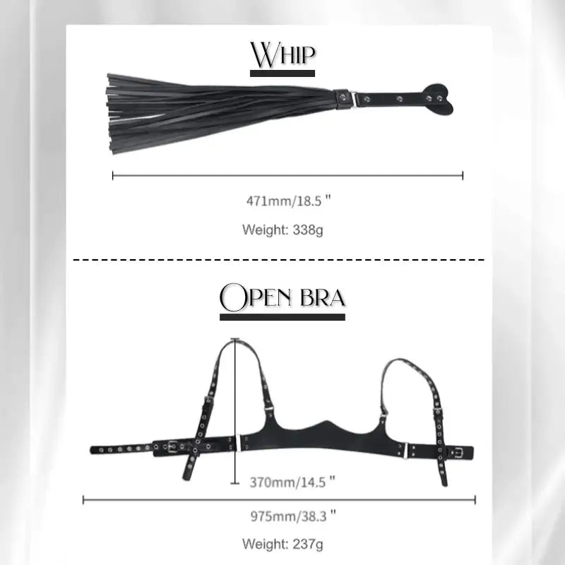 BDSM - Sensual Mini Skirt / Garter Set with Whip - Frisky Business Adult Sex Toys Shop