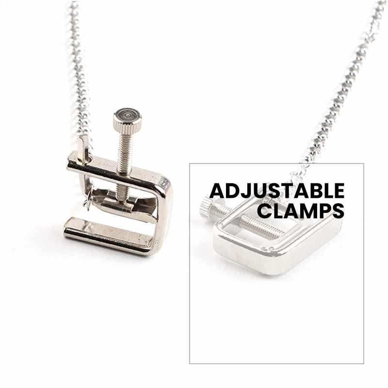BDSM - Sexy Non-Piercing Adjustable Nipple Clamps & Chains - Frisky Business Adult Sex Toys Shop