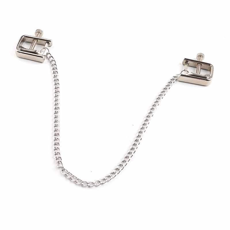 BDSM - Sexy Non-Piercing Adjustable Nipple Clamps & Chains - Frisky Business Adult Sex Toys Shop