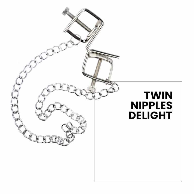 BDSM - Sexy Non-Piercing Adjustable Nipple Clamps & Chains - Frisky Business Adult Sex Toys Shop