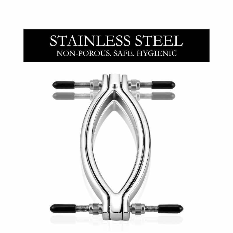 BDSM - Steel Vagina Lips Clamp - Frisky Business Adult Sex Toys Shop