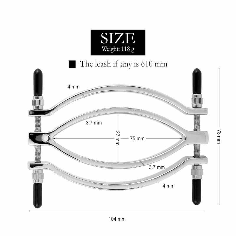 BDSM - Steel Vagina Lips Clamp - Frisky Business Adult Sex Toys Shop