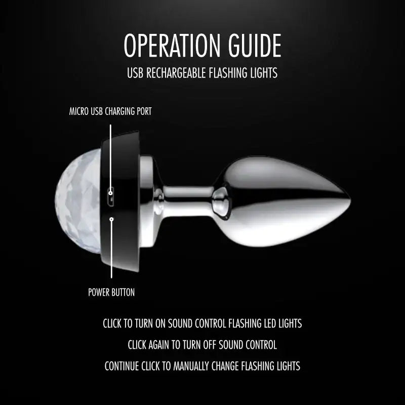 Becon - Flashing Steel Plug - Frisky Business Adult Sex Toys Shop