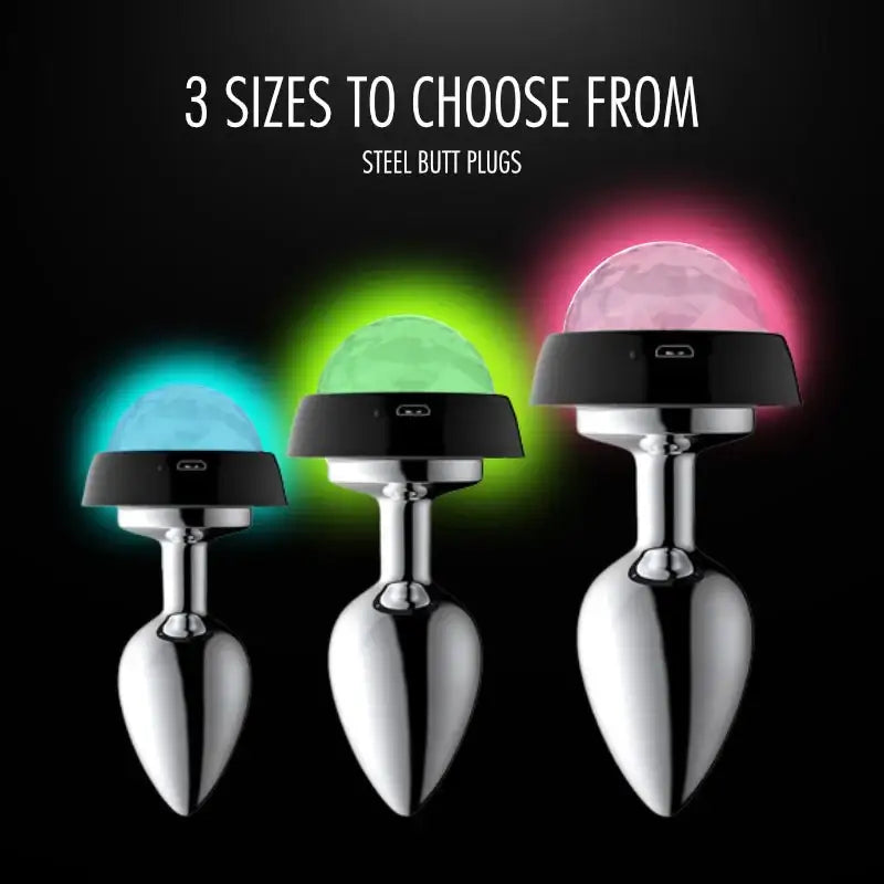 Becon - Flashing Steel Plug - Frisky Business Adult Sex Toys Shop