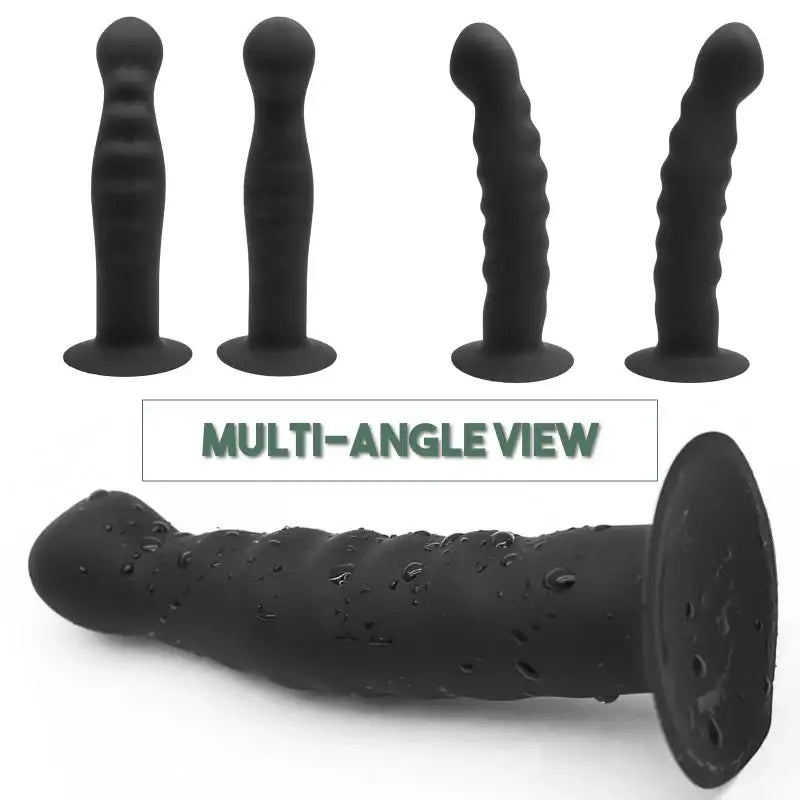 Black Ribbed Dildo - Frisky Business Adult Sex Toys Shop