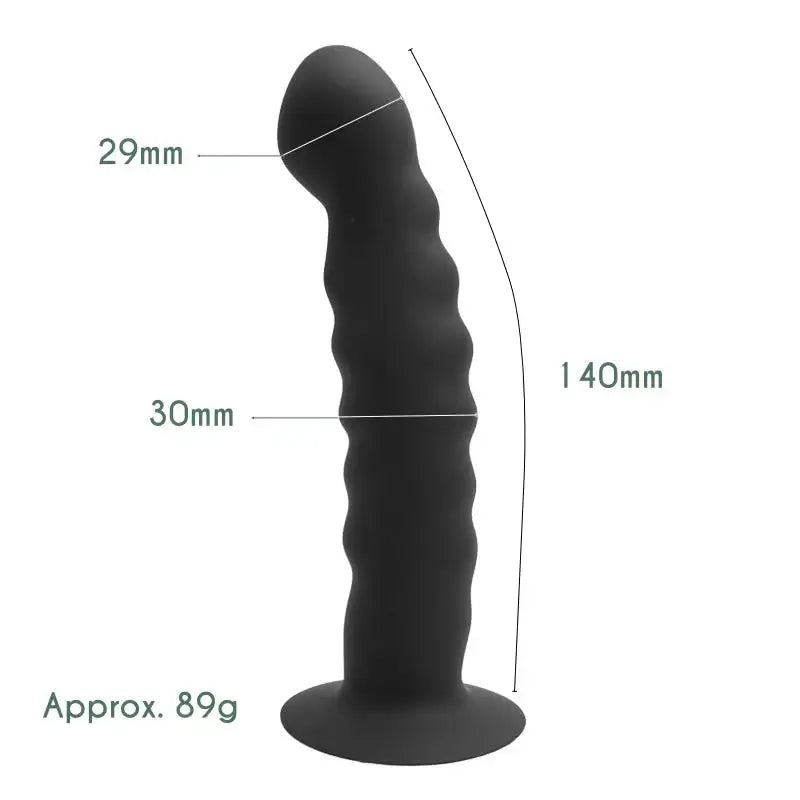 Black Ribbed Dildo - Frisky Business Adult Sex Toys Shop