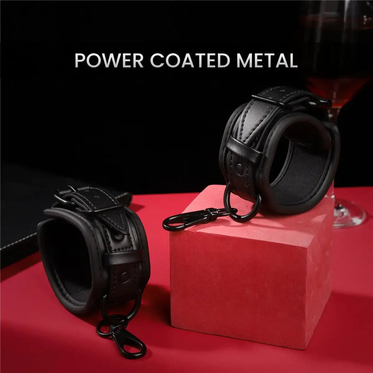 Dominate Me – PU Leather Cuffs - Frisky Business Adult Sex Toys Shop